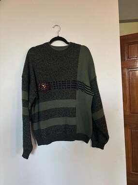 Vintage 90s Bugle Boy Global Challenge Color Block Knit Sweater